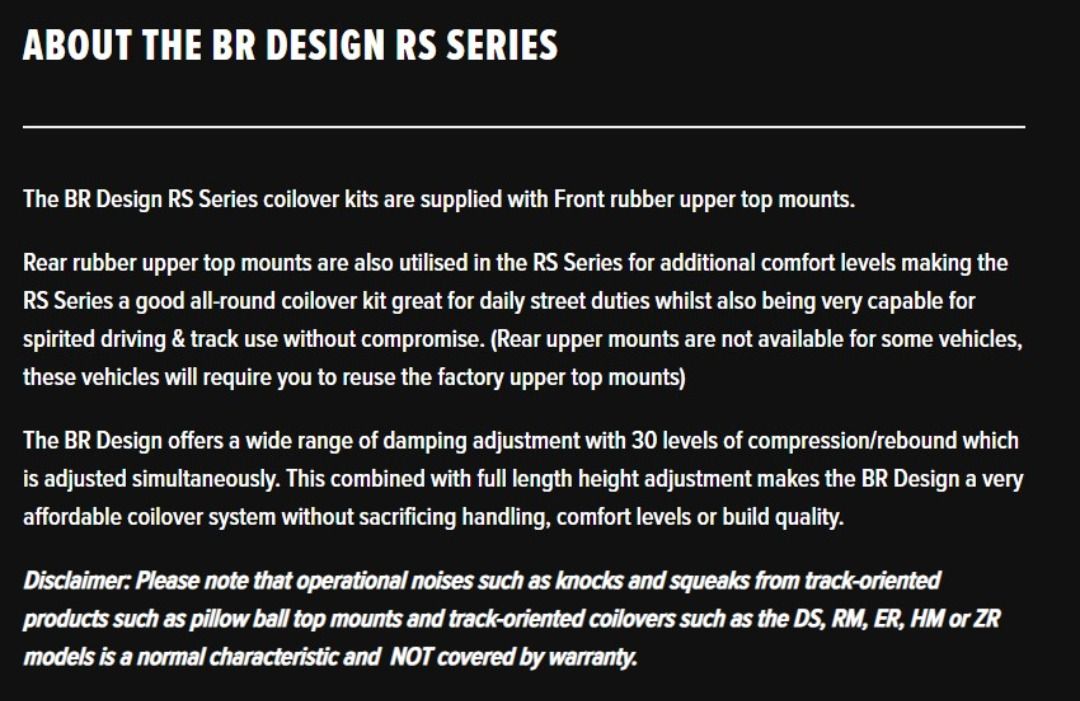 BC Racing BR-RA Coilover - Available for Japanese and European Makes (Civic/Vios/Golf/Scirocco) (Category: Accessories) located in Singapore. Submitted by nomoneystaystock (Listing ID 1295033938, Image 3). Description: BC Racing BC BR-RA Coilover - Available for Japanese and European Makes (Civic/Vios/Golf/Scirocco) - 1 Year Warranty for Manufacturing Defect - "RA" Variant utilizes a Front Pillow Ball Top Mount, allowing for Camber Adjustment whi