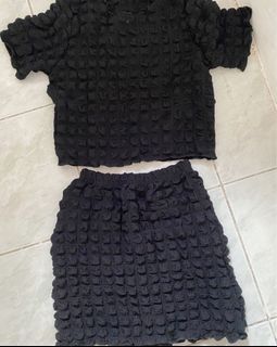 Black bubbles terno skirt