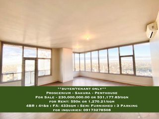 **buyer/tenant only**  Proscenium - Sakura - Penthouse 4br Semi Furnished