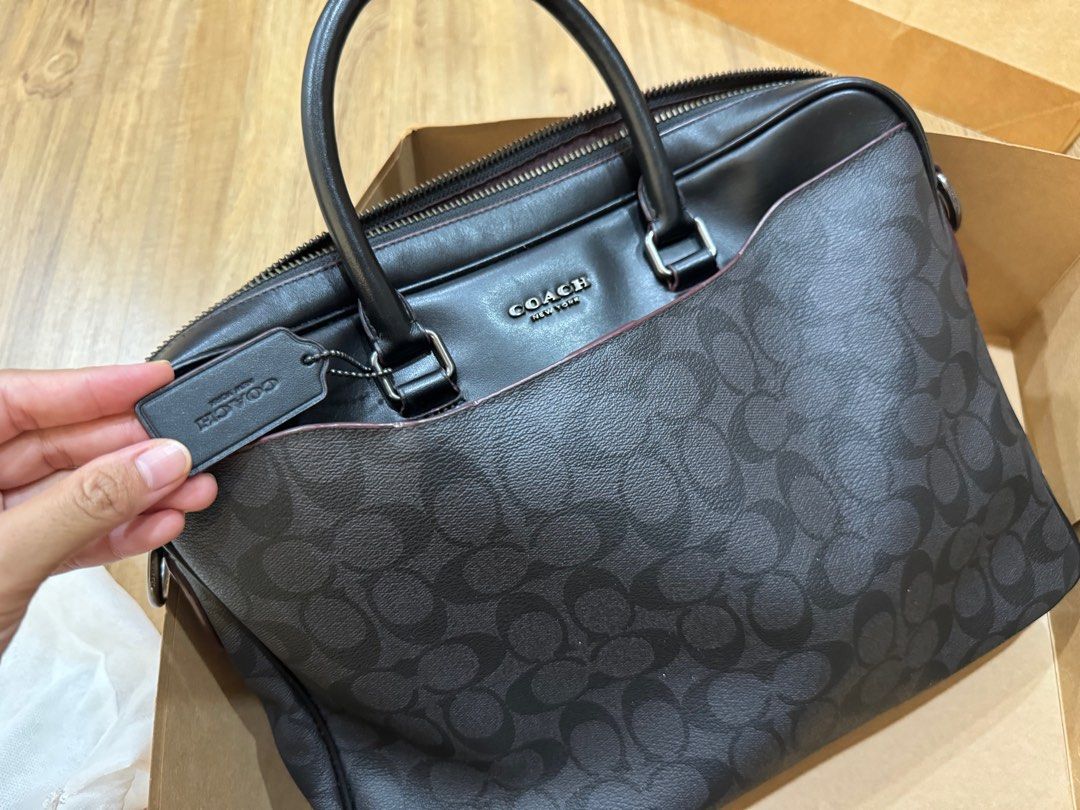 Coach Beckett Compact Brief in Signature Canvas Laptop Bag