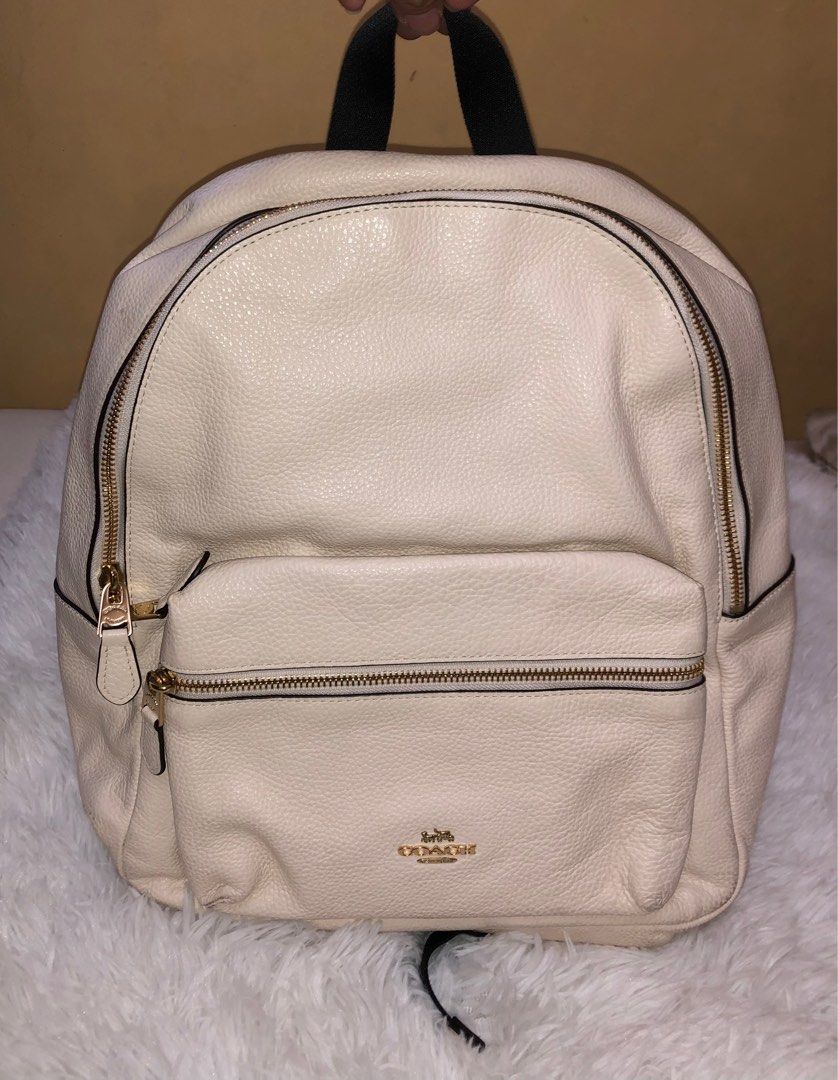 Coach large Backpack (Category: Luxury Bags & Wallets) located in Pasig City. Submitted by jamcolecciones (Listing ID 1295106189, Image 1). Description: Large coach backpack. This is 25K sa store plus taxes. Bought in US. Large size na ito. So ganda! Chalk color or beige. .