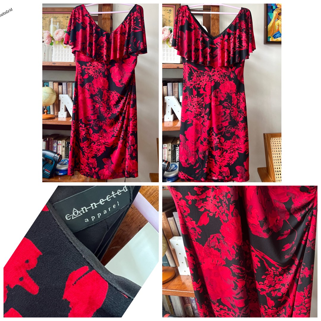 Debenhams red floral dress best sale