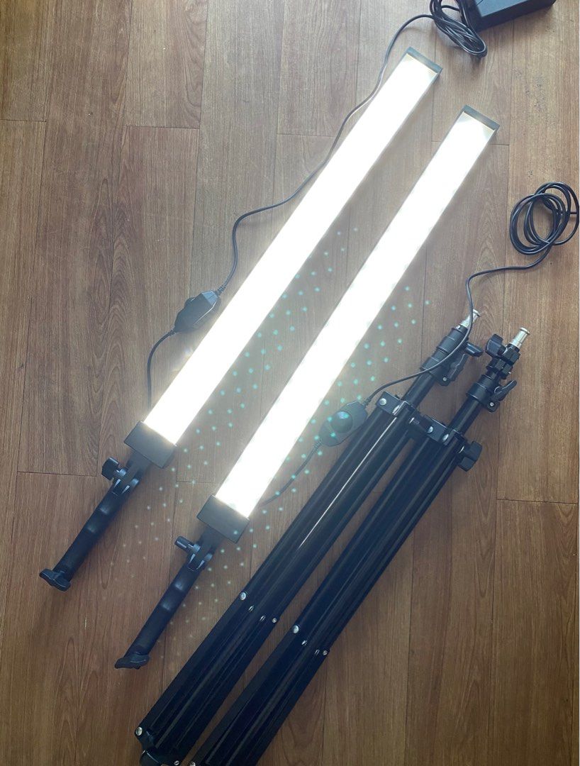 Dimmable LED Bar 2pc Kit (Category: Lighting & Studio Equipment) located in Makati City. Submitted by jajaluc8 (Listing ID 1295112827, Image 2). Description: Dimmable LED Bar 2pc Kit for Photo, Video and Studio Recommended for: — Food / Product Photography — Fill Light — Video Blogs — Portraits Package Includes: 2pcs 30w Dimmable LED Bar Daylight 5500k 2pcs 190cm / 6ft Stand 1pc Carrying Bag Used twice or thrice .