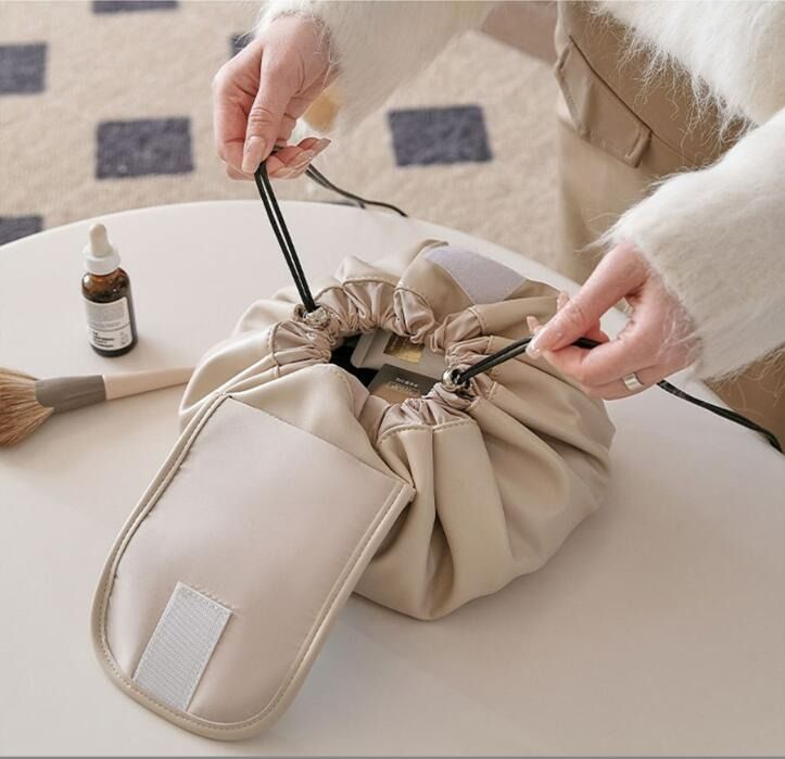 Drawstring Cosmetic Bag for Women Travel Handheld Makeup Bag Lazy Makeup Bag Makeup Brush Storage Bag