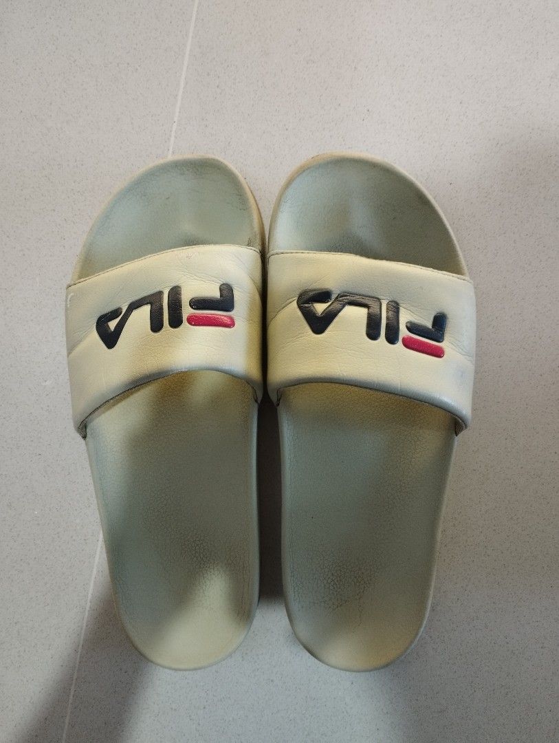 Fila red slides discount