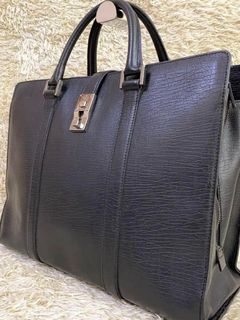 Gucci business bag leather, large capacity, A4 size, black leather