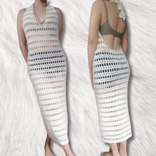 Handmade Crochet MESH DRESS COVER-UP