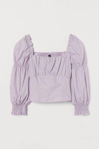 h&m purple puff sleeved top (Category: Blouses) located in Cavite. Submitted by bearcart (Listing ID 1295170753, Image 3). Description: prettiest top .