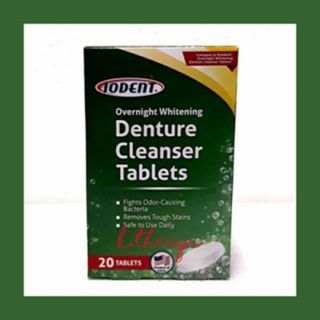 IODENT (20 Tablets/Box) OVERNIGHT WHITENING Denture Cleanser Tablets