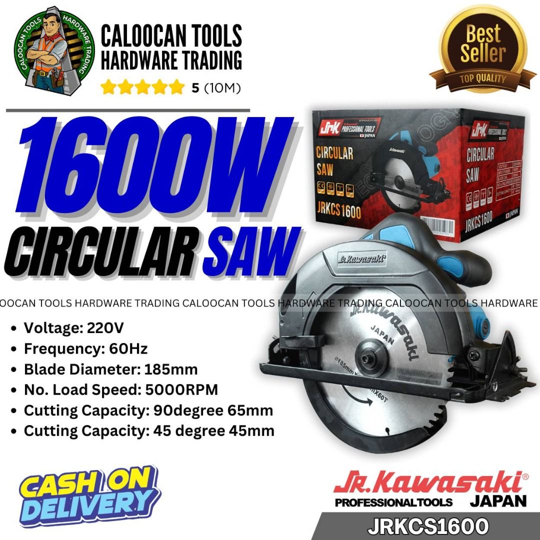 Jr Kawasaki 1600W Circular Saw JRKCS1600 Commercial Industrial Construction Tools Equipment on Carousell