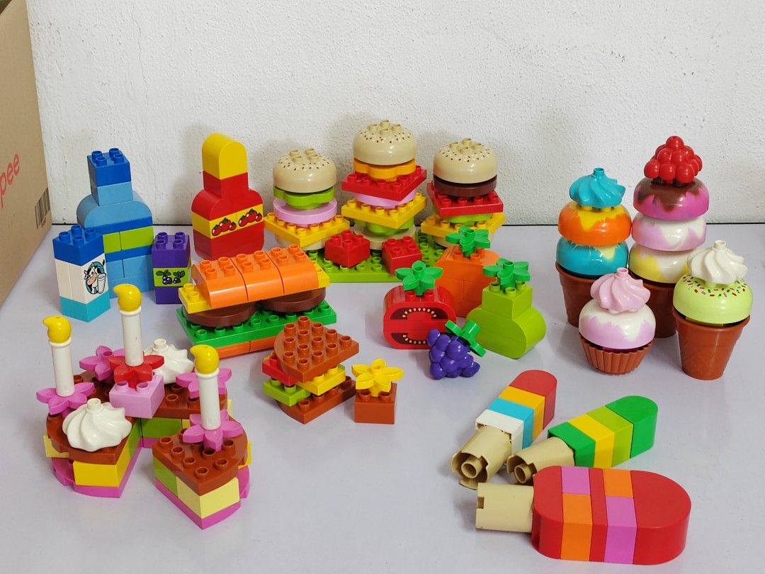 Lego duplo creative burger icecream birthday cake combo set