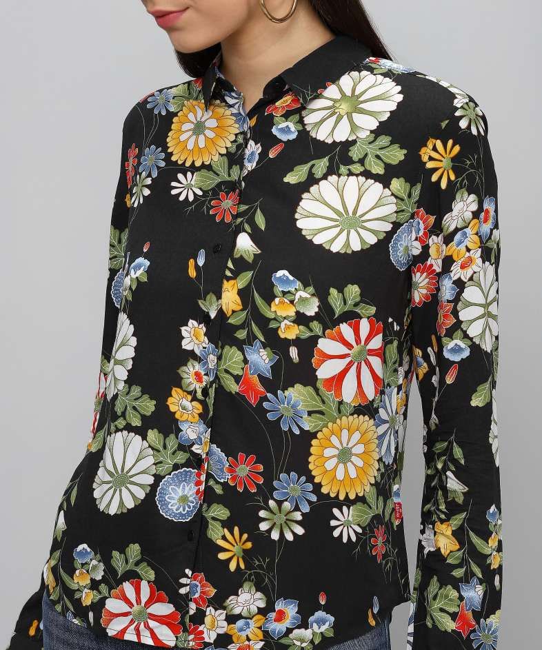 Levi s Premium Yvette Shirt Ani Obsidian Floral Garmentory Women s Fashion Tops Shirts on Carousell