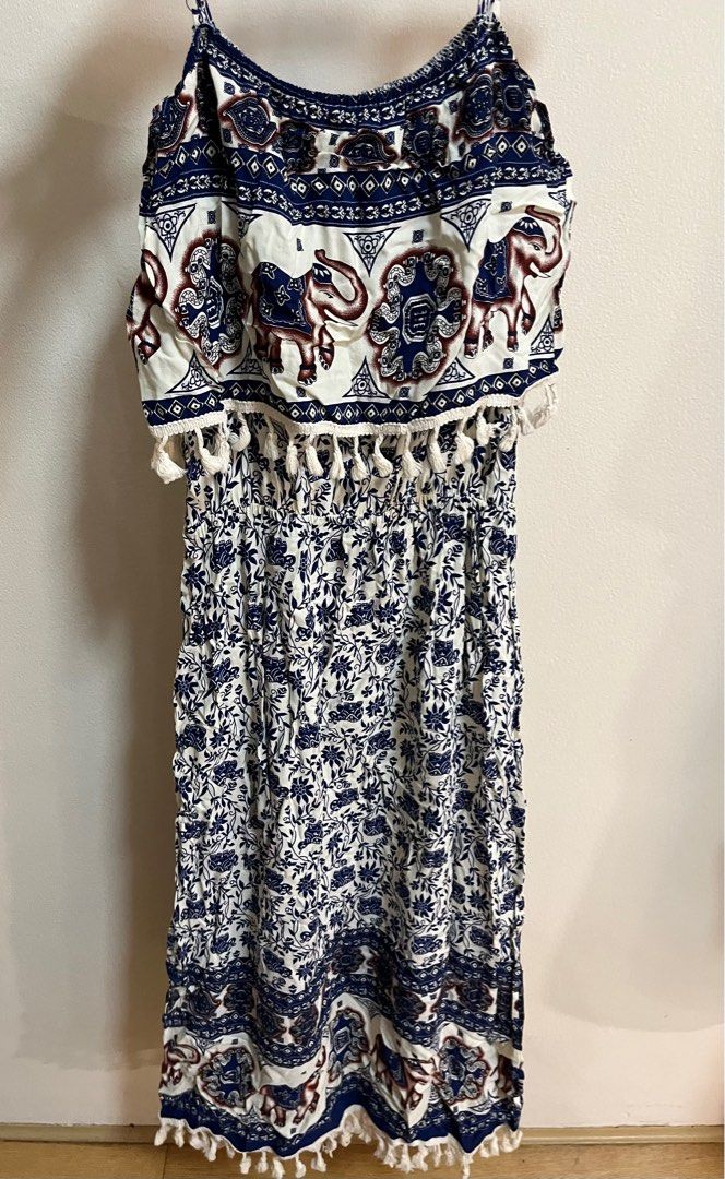 Long summer dress from Thailand (Category: Dresses) located in Quezon City. Submitted by mimidecluttering (Listing ID 1295099330, Image 1). Description: With garter on waist Adjustable straps Can fit small to medium 📦 Shipping c/o buyer (pick up near Katipunan, Quezon City) 📦 Can ship J&T or LBC for cheaper delivery; Lalamove or Grab for same day delivery.