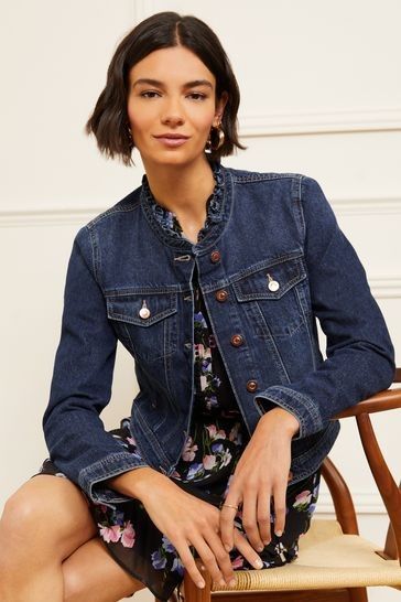 NEXT Love and Rosea Ruffle Denim Jacket Women s Fashion Coats Jackets and Outerwear on Carousell