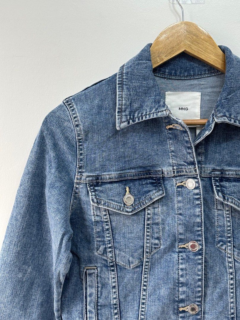 MANGO DENIM JACKET (original) (Category: Coats, Jackets and Outerwear) located in Quezon City. Submitted by solteraph (Listing ID 1295043693, Image 3). Description: ▫️AUTHENTIC MANGO DENIM JACKET ▫️sizes available XXS , SMALL, MEDIUM, LARGE, XL, XXL Loc: Novaliches QC Available for same day pick up via grab express or lalamove (booked by the buyer) For shipping: 2-3 days via gogoexpress.