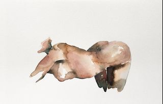 Minimalist nude watercolor painting