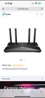 New Era Wi-Fi AX1800 Dual Band Wi-Fi 6 Router EX221-G2u