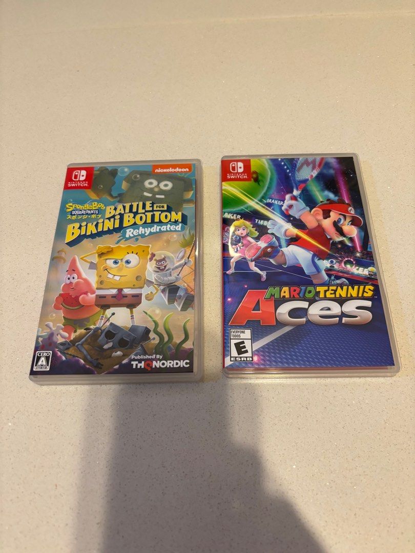 Nintendo Switch Games Mario Tennis Aces and SpongeBob Squarepants Battle  for Bikini Bottom, Video Gaming, Video Games, Nintendo on Carousell