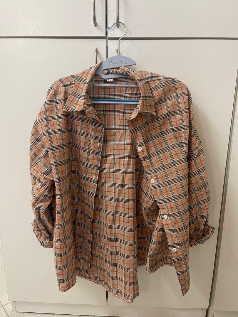 Outerwears (Category: Coats, Jackets and Outerwear) located in Singapore. Submitted by pupfair (Listing ID 1295092673, Image 3). Description: All are oversized Black denim jacket - worn twice $10 Brown corduroy jacket - worn once $10 Gingham flannel - worn <5 times $5.