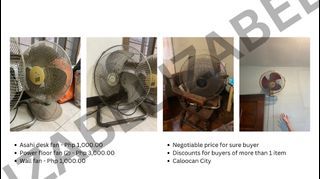 Power fans, desk fan and wall fan for sale