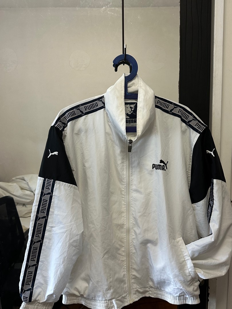 Puma white windbreaker deals