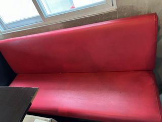 Red Leather Couch RUSH
