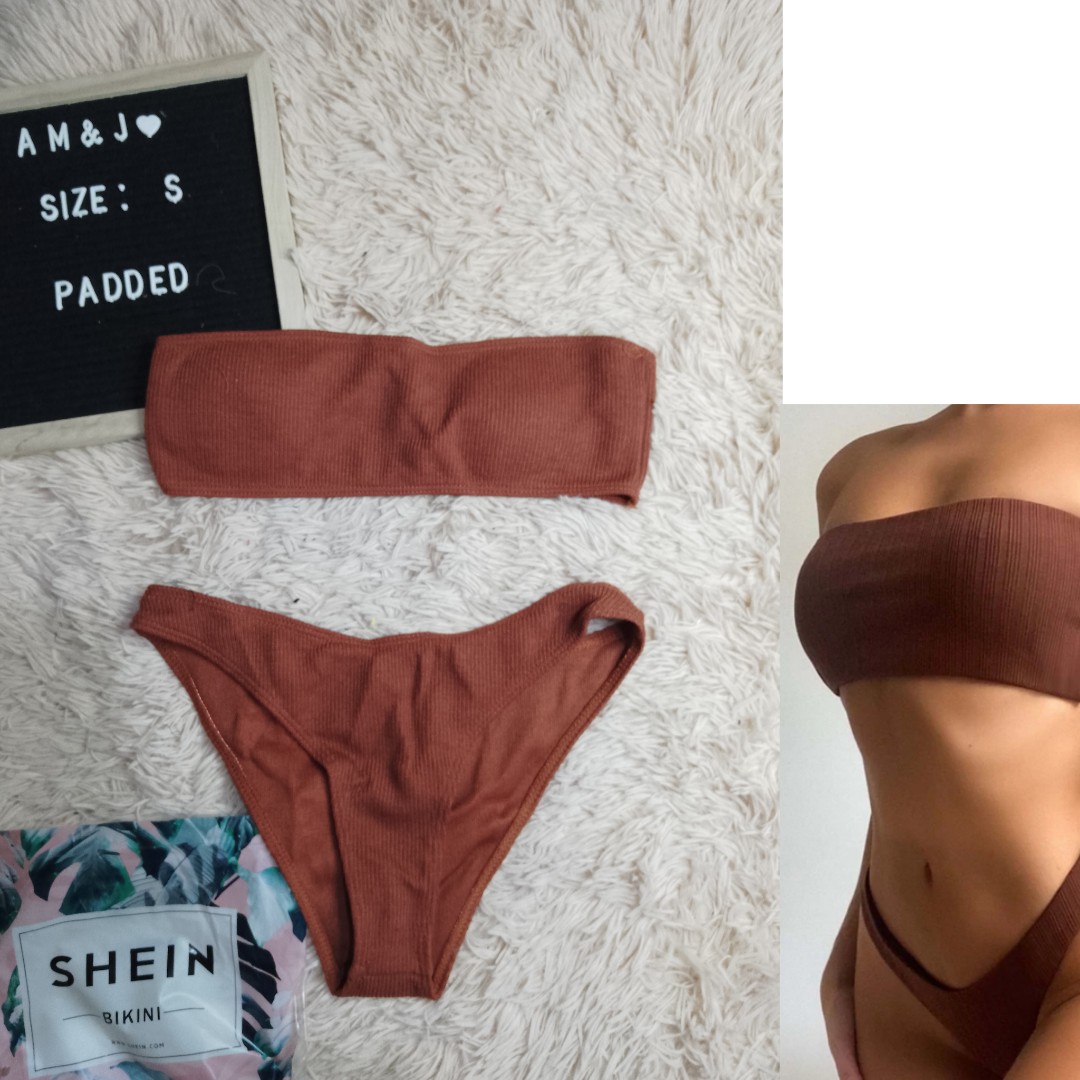 2pc Sukumizu-style Bikini Ladies Swimwear (Unlined, Brown), Women's  Fashion, Swimwear, Bikinis & Swimsuits on Carousell