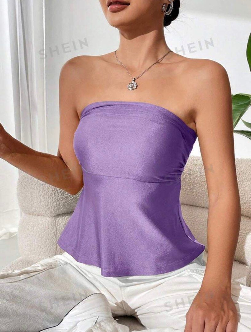SHEIN Solid Tube Top (Category: Sleeveless) located in Quezon City. Submitted by himym29 (Listing ID 1295029567, Image 1). Description: • used once .