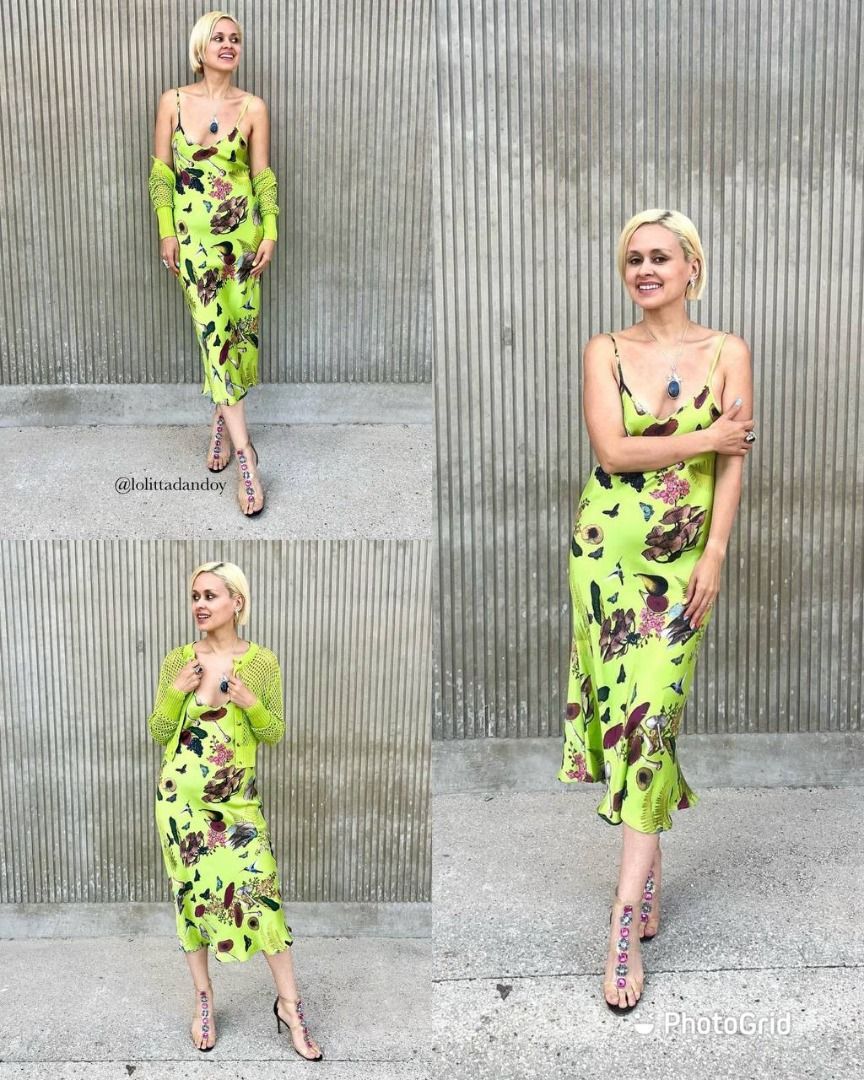 sophie wessex green dress Olive Green Silk Slip Dress main image 0