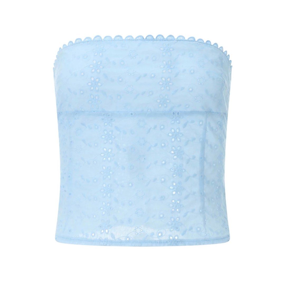 Summer Eyelet Tube Top (Category: Sleeveless) located in Quezon City. Submitted by himym29 (Listing ID 1295129991, Image 2). Description: •used once •a bit big on me.