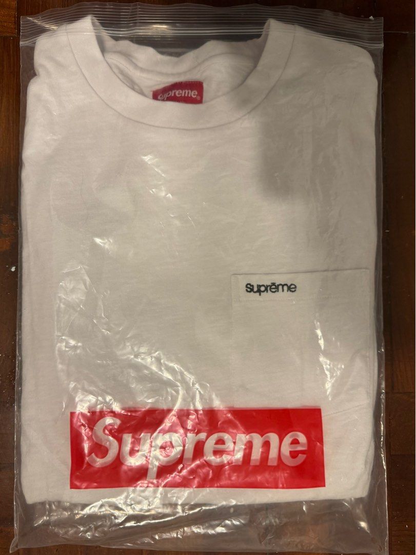 Supreme S/S Pocket Tee White Red S 17aw 白 赤 ポケット