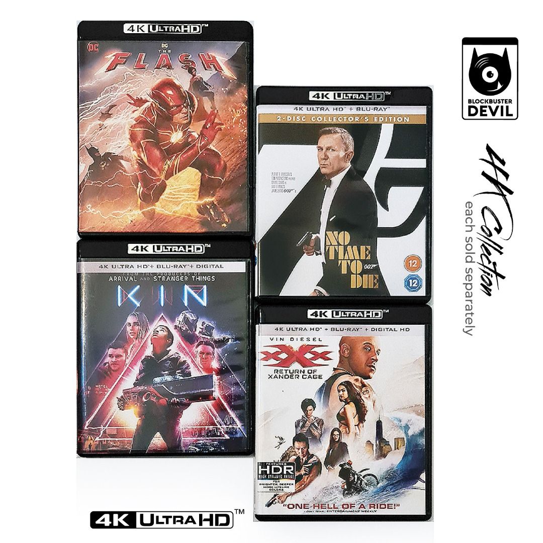 THE FLASH / KIN / xXx: RETURN OF XANDER CAGE / NO TIME TO DIE 4K UHD,  Hobbies & Toys, Music & Media, CDs & DVDs on Carousell