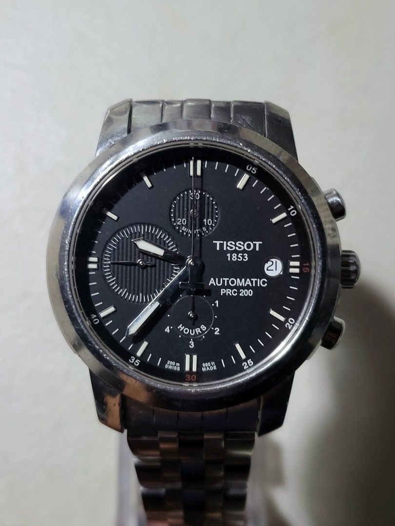 Tissot PRC 200 Chronograph Black Dial T014427A Men s Fashion Watches Accessories Watches on Carousell