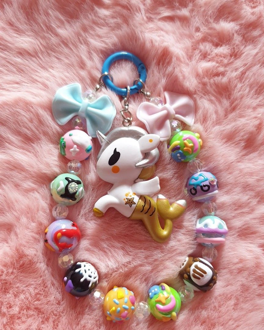 Tokidoki Rainbow Unicorn Keychain Phone Strap, Hobbies & Toys, Stationery &  Craft, Handmade Craft on Carousell