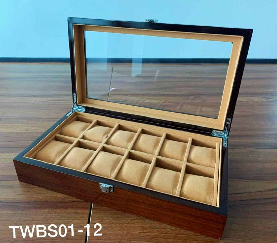 TOMAZ WOODEN WATCH BOX TWBS01 12 SLOT ORIGINAL NEW IN BOX LIMITED EDITION LUXURY WATCH BOX KOTAK JAM MEWAH 12 SLOT KAYU GLOSSY