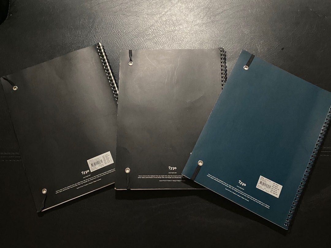 Typo Notebooks (Category: Stationery & School Supplies) located in Manila. Submitted by starrystylecloset (Listing ID 1295100117, Image 2). Description: - 150 each - 400 for ALL ‼️ - Original Price is ₱279 each.