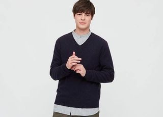 UNIQLO MEN cotton cashmere knitted longsleeve