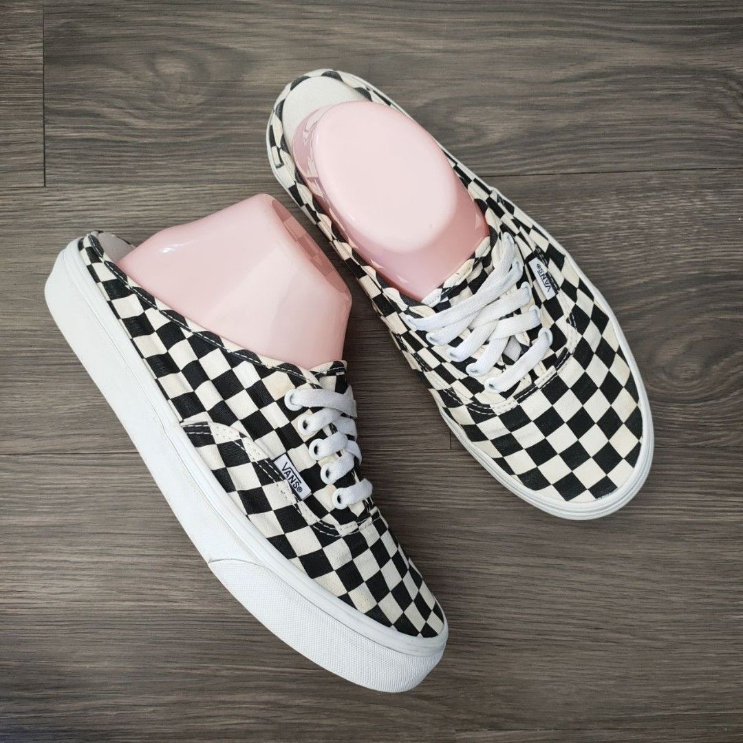 Vans Authentic Slip On Mule Checkerboard 7.5UK 26.5CM RM 100 Men s Fashion Footwear Sneakers on Carousell