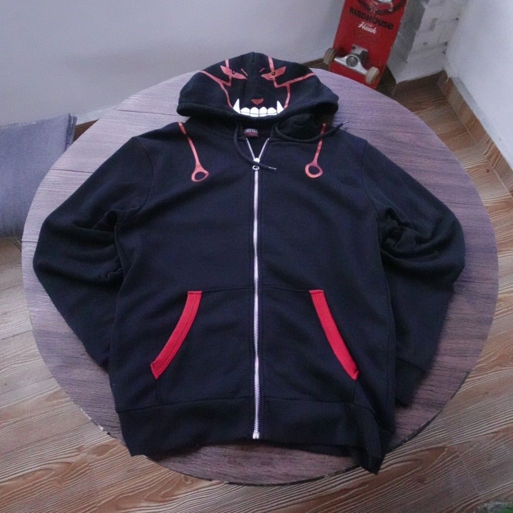 Vintage Anime FullMetal Alchemist Hoodie Zipper Greed Black Backhit Men s Fashion Tops Sets Hoodies on Carousell
