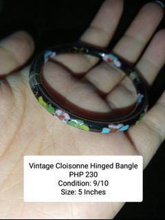 Vintage Cloisonne Hinged Bangle