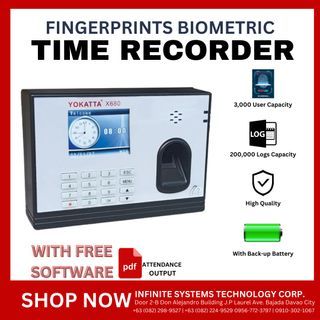 YOKATTA X680 Fingerprints Biometric Scanner for time and attendance
