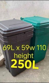 250L trash bin with wheels