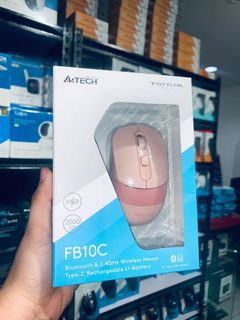 💯 A4Tech Fstyler FB10C Rechargeable Bluetooth & 2.4ghz Wireless Mouse Baby Pink