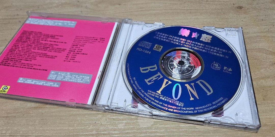 台灣早期版BEYOND 樂與怒K版CD碟滾石出版舊正版碟, 興趣與生活, 音樂