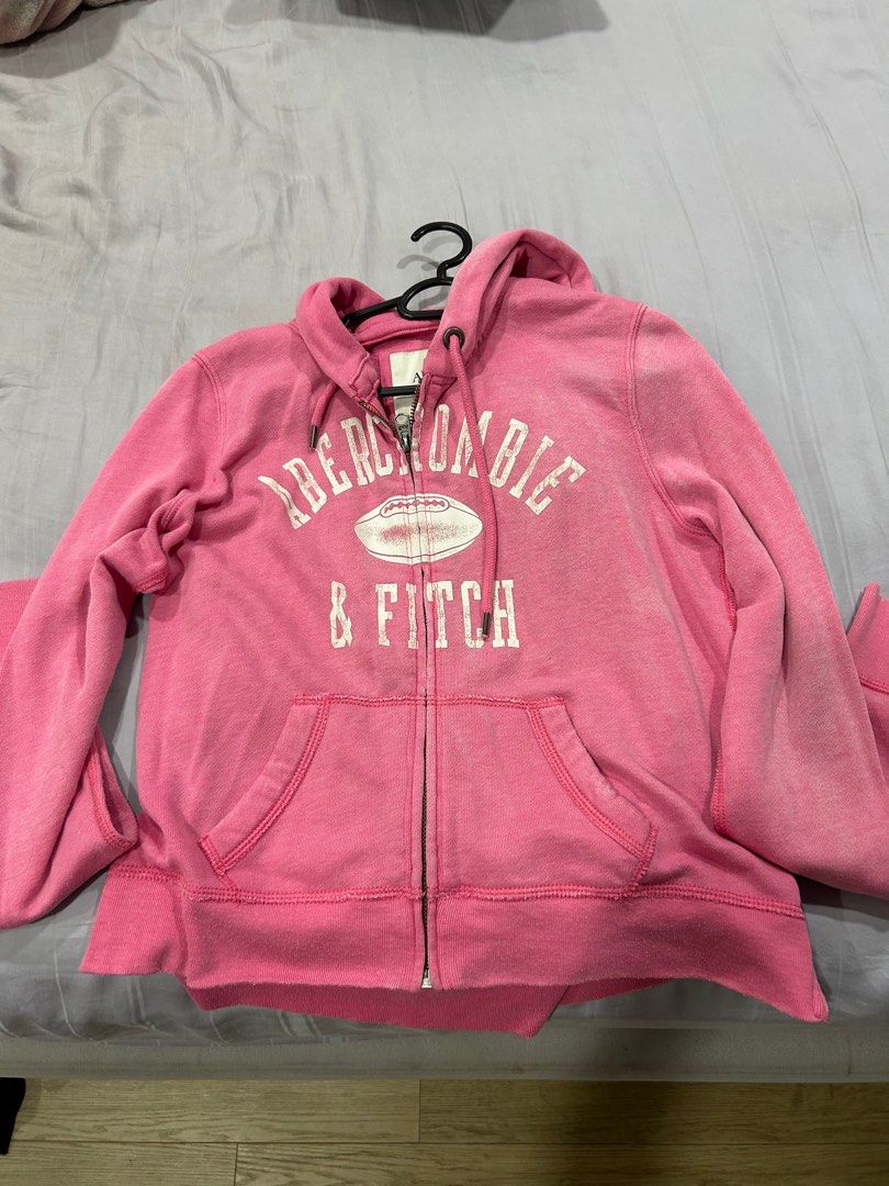 Pink abercrombie hoodie hotsell