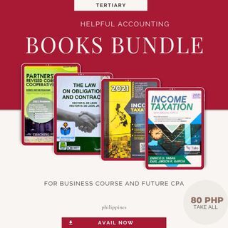 Accounting Books - Obligations and Contracts de leon, Partnership and Corporation domingo, Income Taxation tabag & banggawan 2021 bundle
