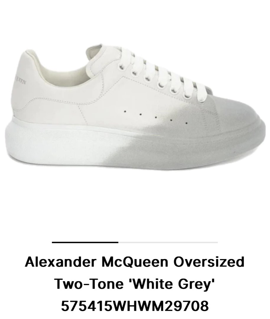 Alexander McQueen Oversized Two Tone White Grey Sneaker Women s Fashion Footwear Sneakers on Carousell