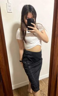 Auth Zara Leather Skirt