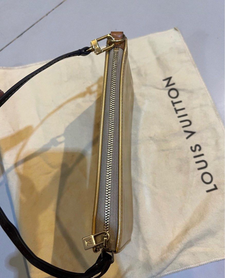 Pochette Vintage En Cuir Authentique - Marron - Fabriquée En Italie - Occasion Bon État