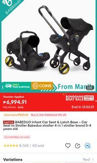 BABEDUO Infant Car Seat & Latch Base – Car Seat to Stroller Babeduo stroller 4-in 1 stroller brand 0-4 years old